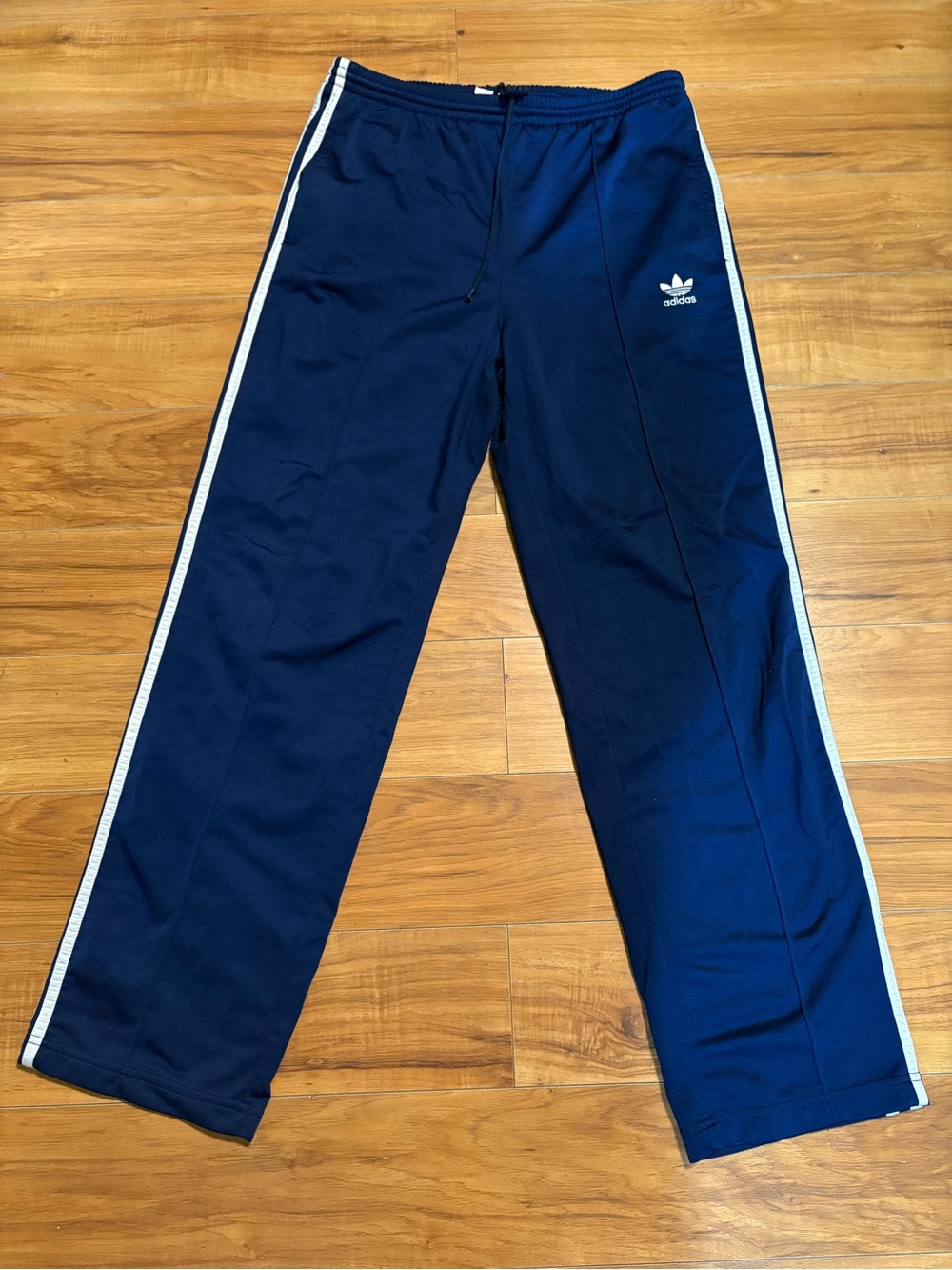 adidas Kids Navy Joggers with White Side Stripes